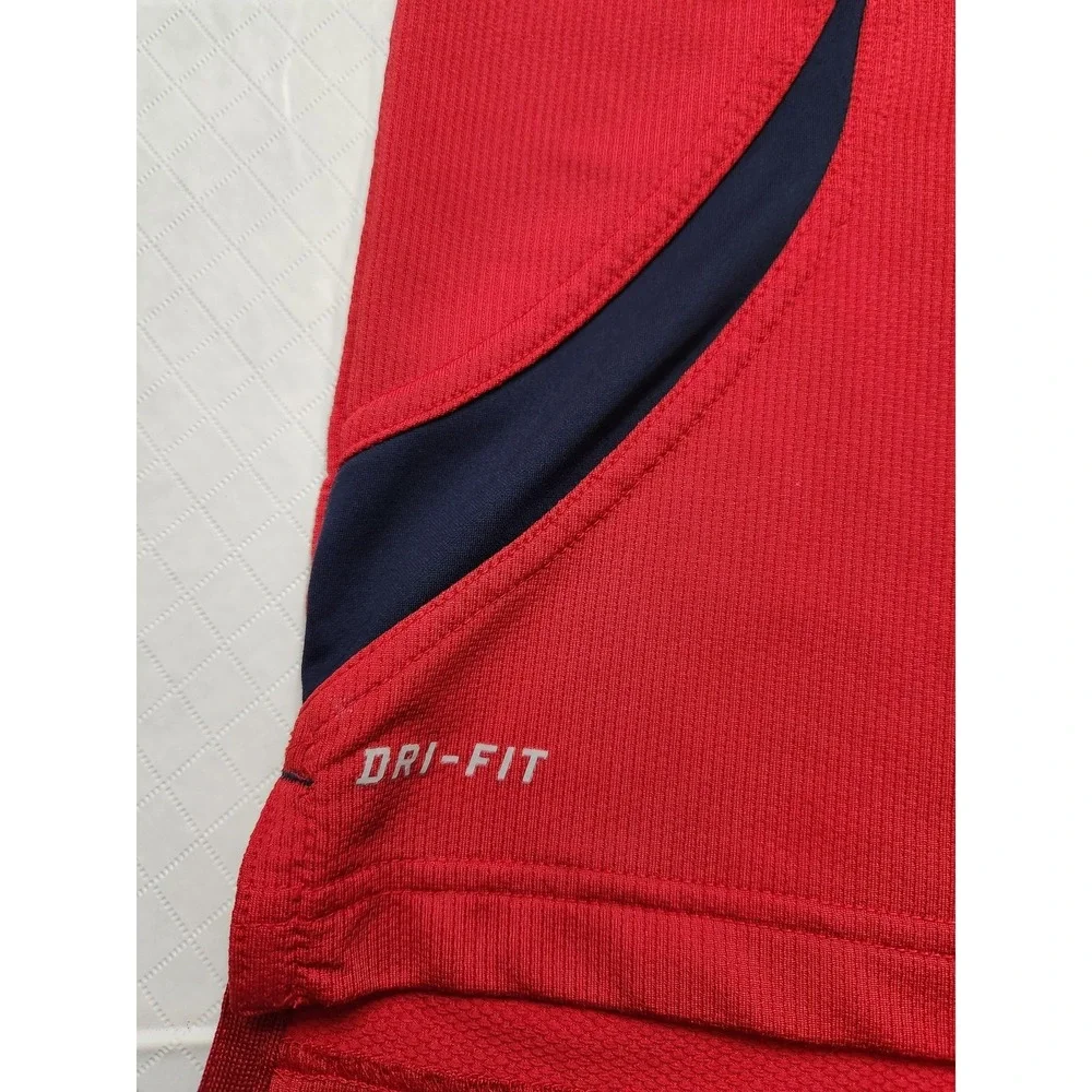 Boston Red Sox Shirt Mens Small Red Nike Dri Fit MLB Baseball Performance Collar